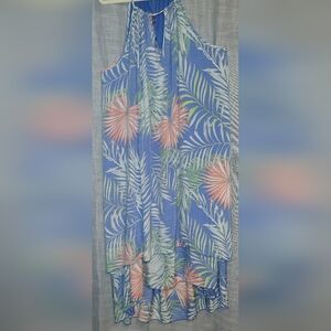 Mile Gabrielle Tropical Blue Halter Dress 3X